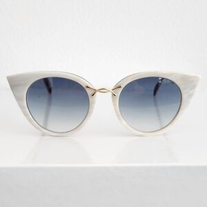 Oscar de la Renta Cream Cat-Eye Sunglasses